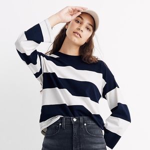 Madewell Easy Crop Long-Sleeve Tee in Rugby Stripe
